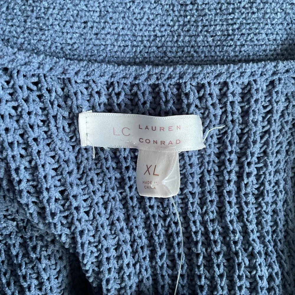 LC Lauren Conrad Blue Cardigan Sweater Classic Knit